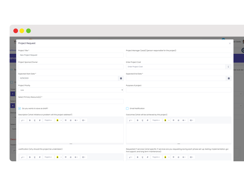 Custom-Form-Mapping-Project-Request-Form